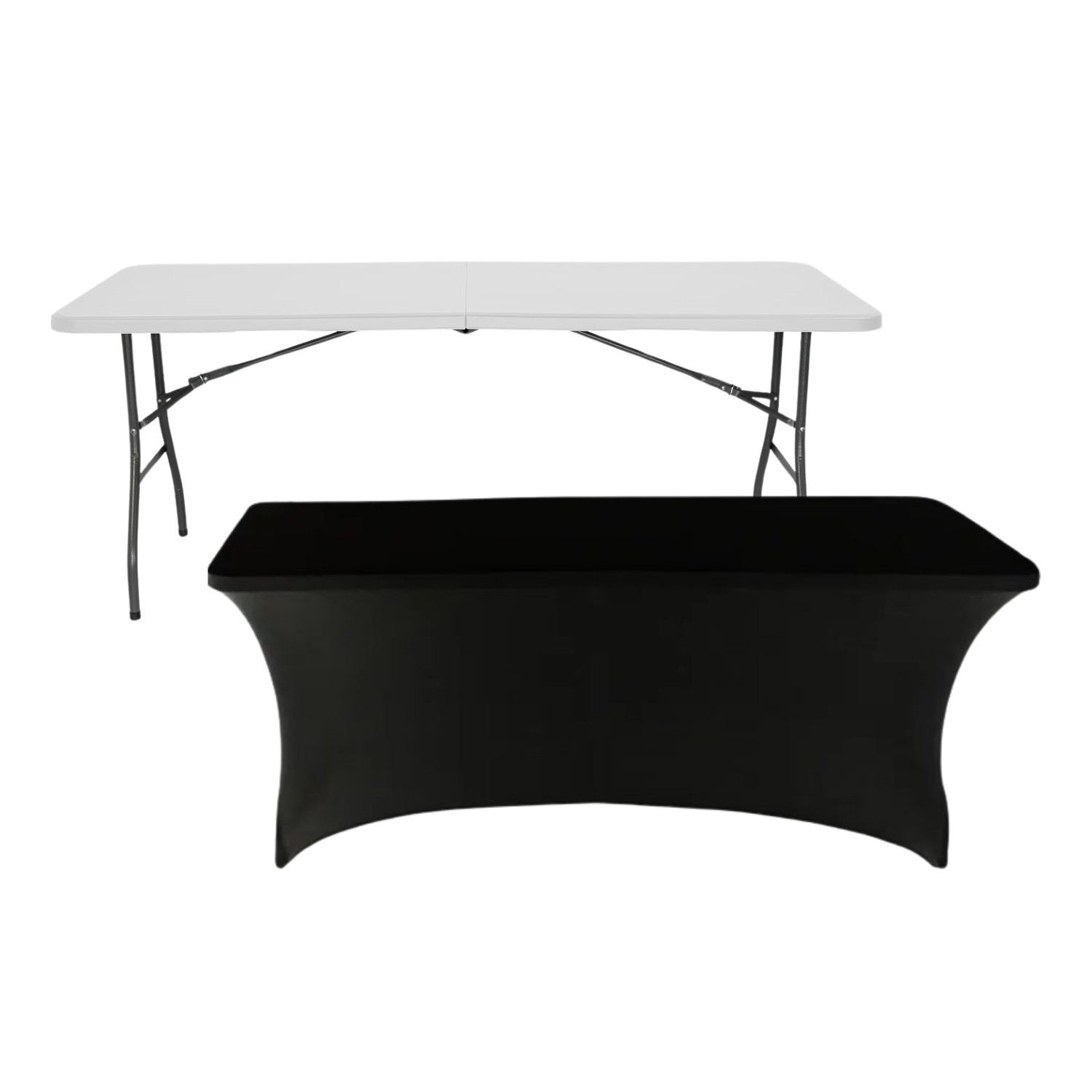 Set Mesa Plegable Rectangular con Funda para Catering 240x74cm 7house Mesas Plegables 1